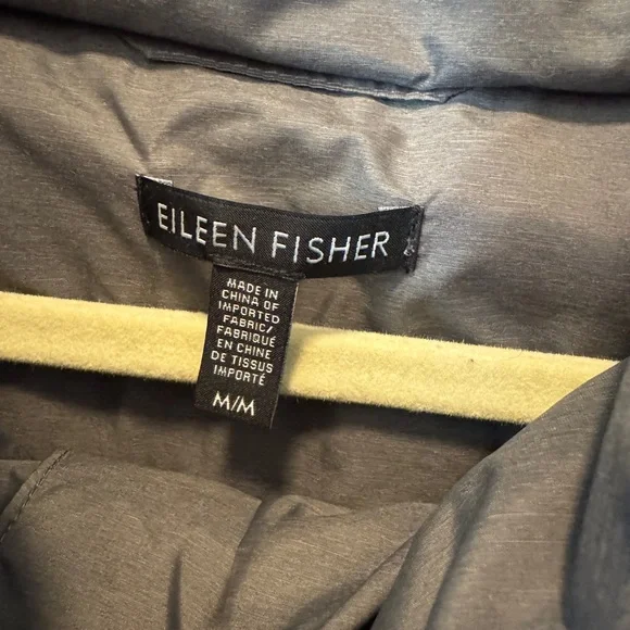 Eileen Fisher Melange Recycled Nylon Down Vest Charcoal M - Picture 2 of 8